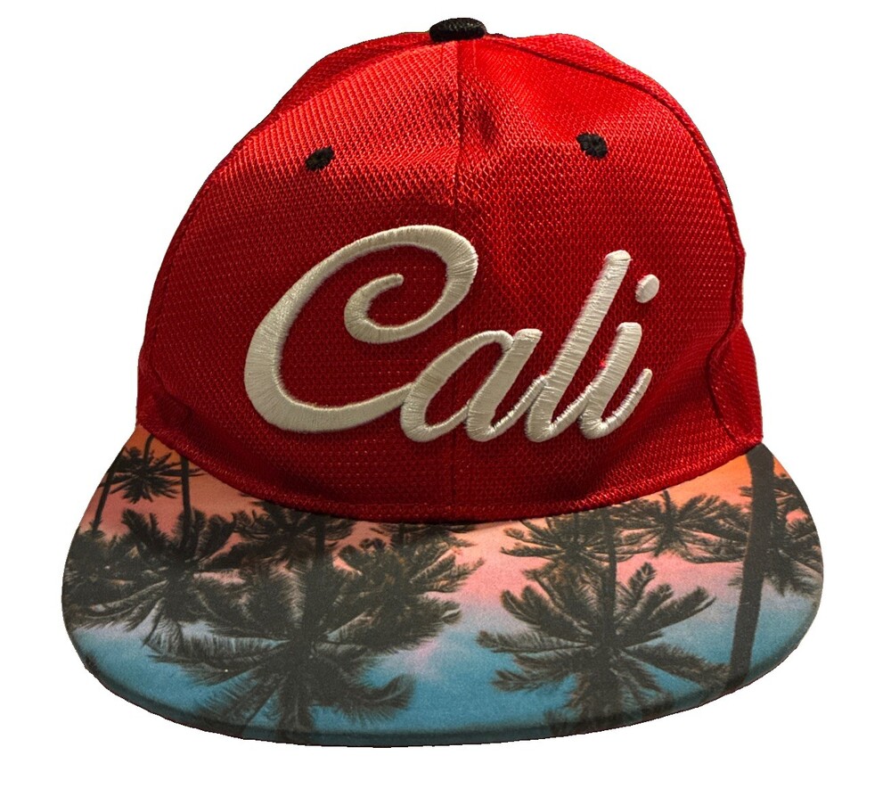 Cali Tropical Flat Bill Snapback Baseball Hat Floral SoCal Beach Surf Skate